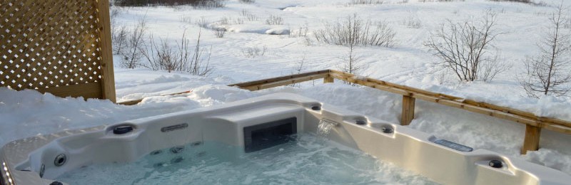 The hot tub is open all year round at Chateau Shady Loop